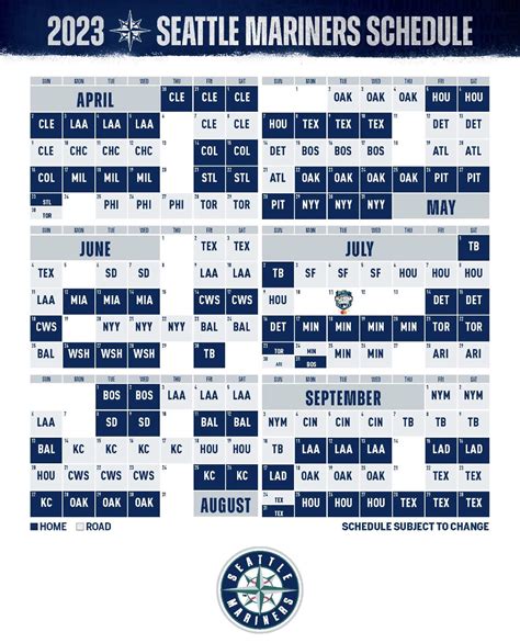 seattle mariners baseball schedule